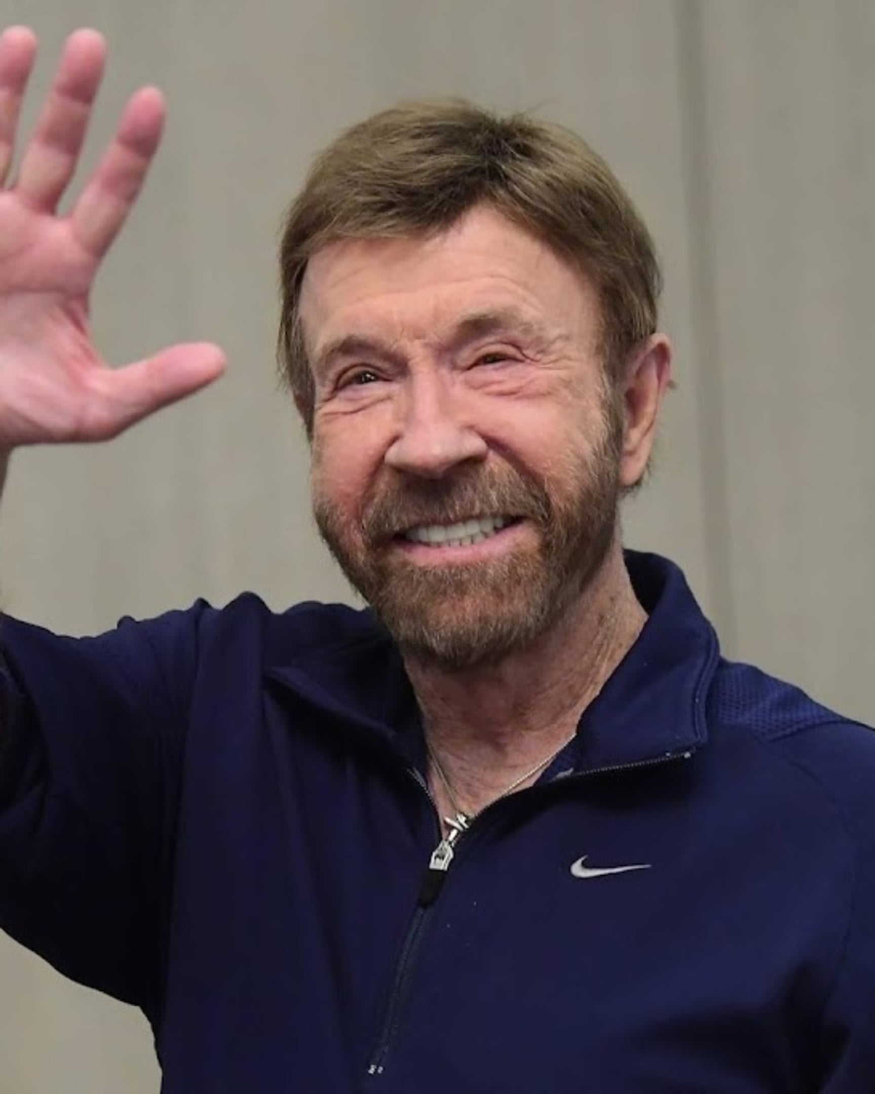 epa07190844 US actor and martial artist Chuck Norris, this year’s special guest, arrives for a press conference on the 15th Shoe Box fundraising event at the Kempinski Hotel Corvinus in Budapest, Hungary, 26 November 2018. The annual Christmas charity campaign was launched by the Hungarian Baptist Aid (HBAid) in 2004 to collect and distribute gifts donated by the public for underprivileged children during Advent. The organization receives the labelled and boxed presents at nearly 300 designated collection points in the country. EPA/Tamas Kovacs HUNGARY OUT